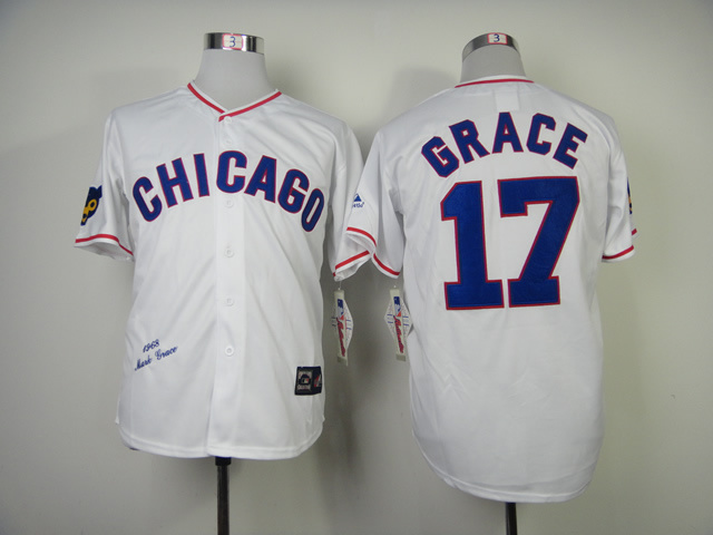 Men Chicago Cubs #17 Bryant White Throwback 1968MLB Jerseys